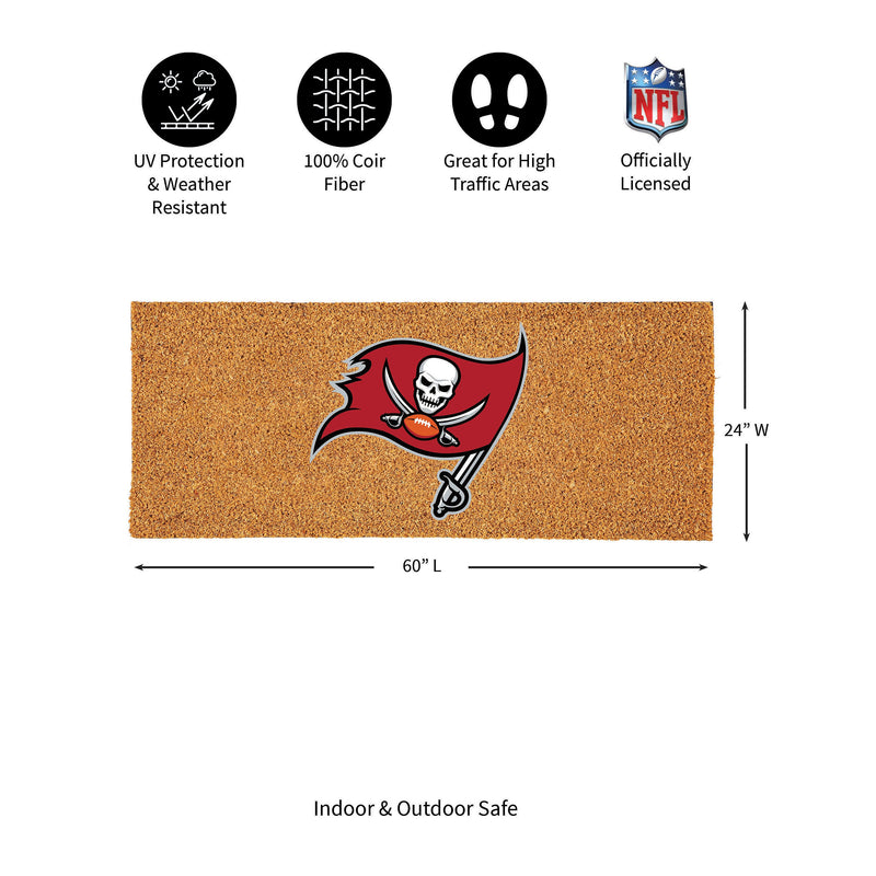 Tampa Bay Buccaneers Extra Large Full Color Coir Mat, 60"x24"