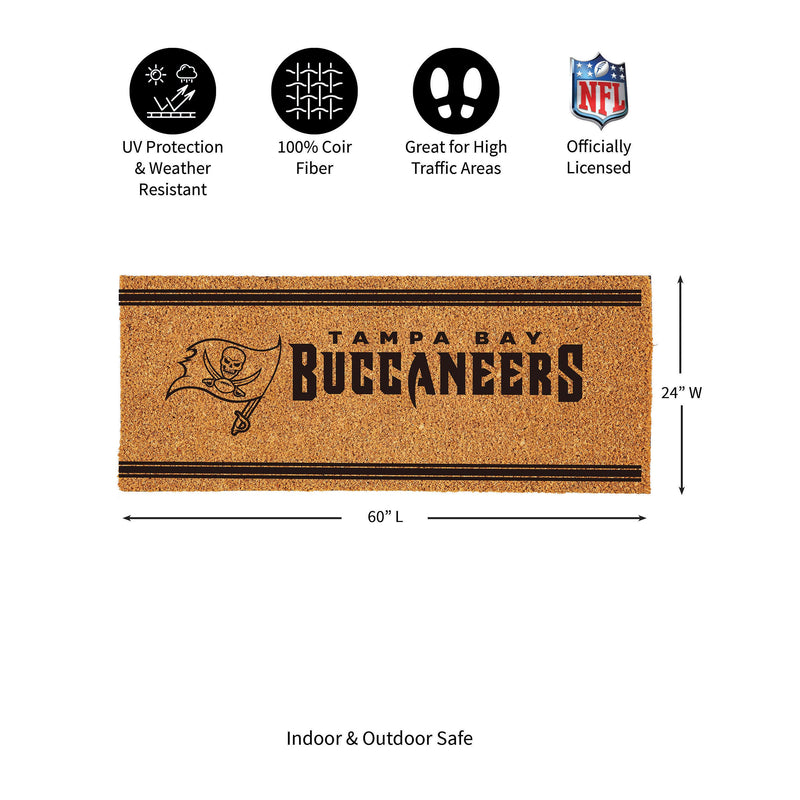 Tampa Bay Buccaneers Extra Large One Color Coir Mat, 60"x24"