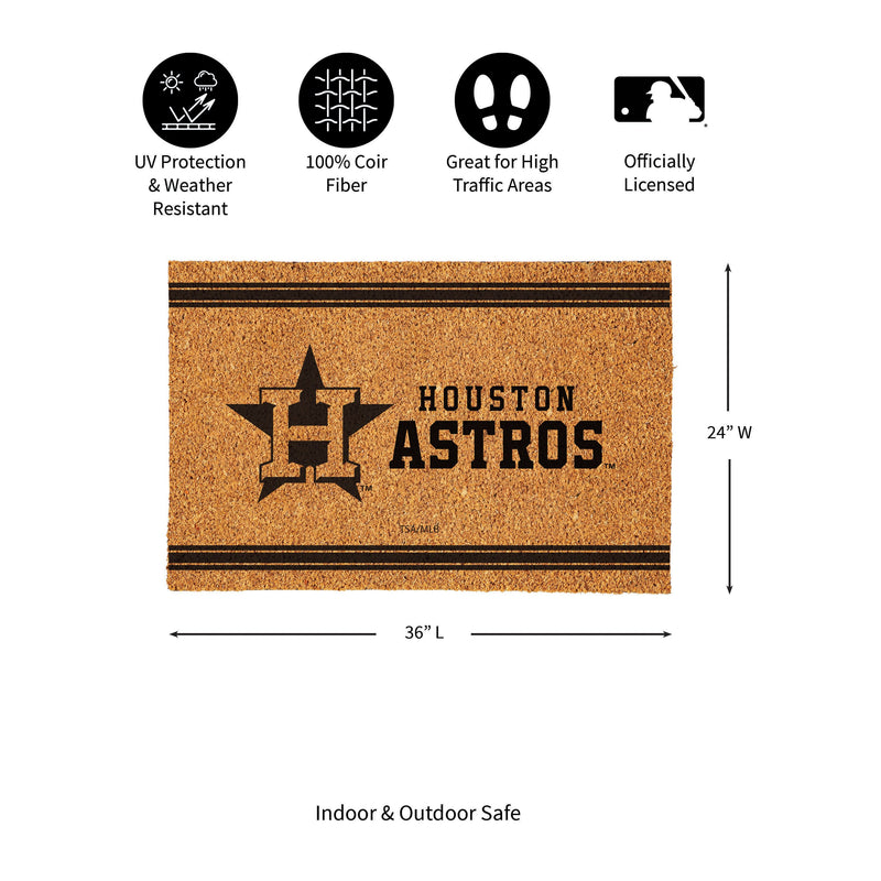 Houston Astros Large One Color Coir Mat, 36"x24"