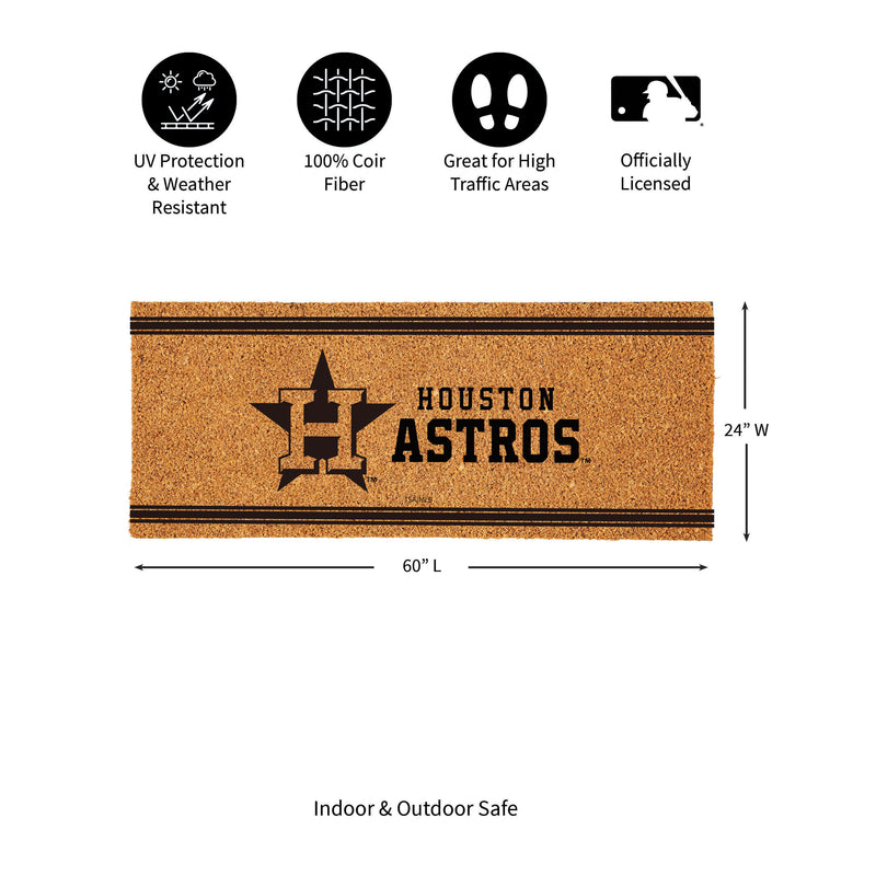 Houston Astros Extra Large One Color Coir Mat, 60"x24"