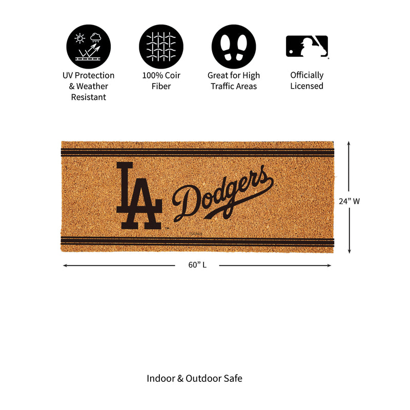 Los Angeles Dodgers Extra Large One Color Coir Mat, 60"x24"