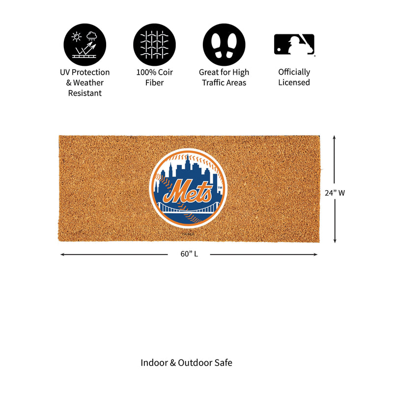New York Mets Extra Large Full Color Coir Mat, 60"x24"