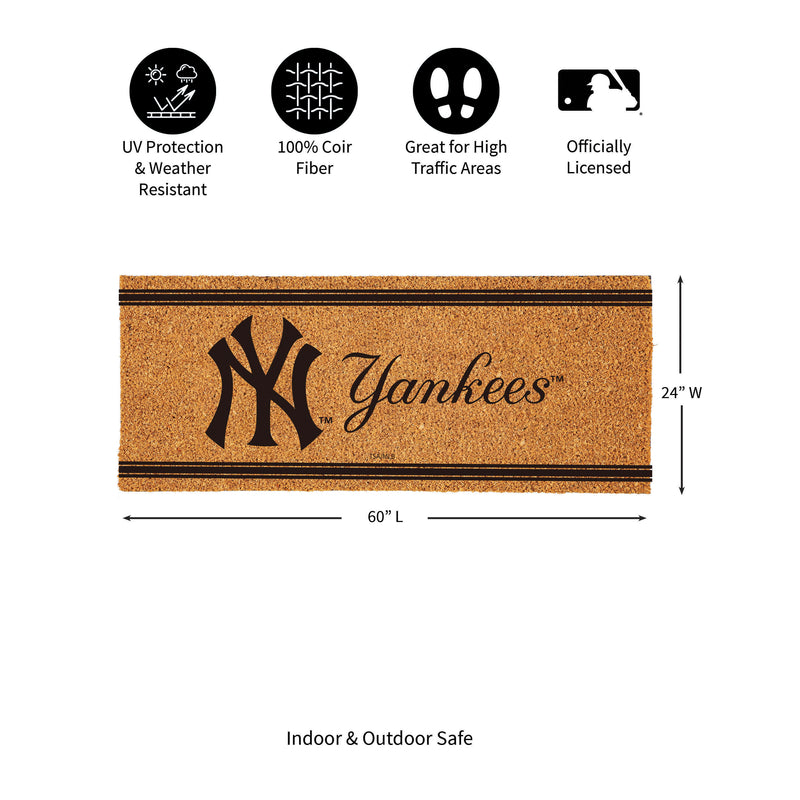 New York Yankees Extra Large One Color Coir Mat, 60"x24"
