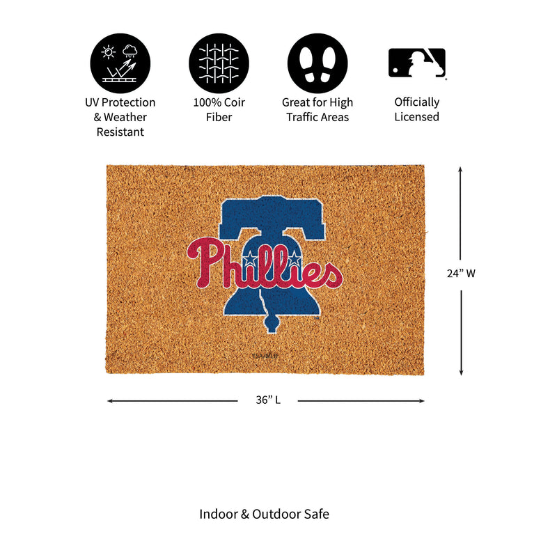 Philadelphia Phillies Large Full Color Coir Mat, 36"x24"