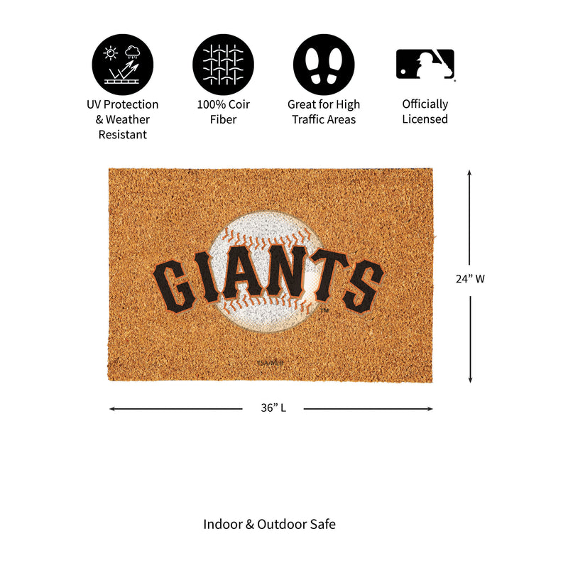 San Francisco Giants Large Full Color Coir Mat, 36"x24"