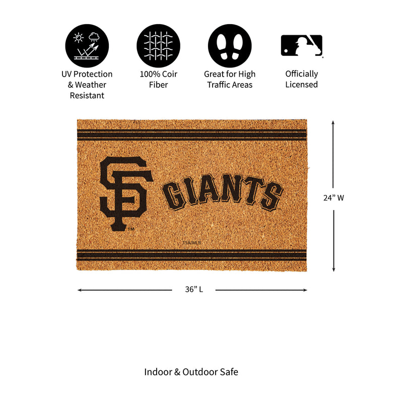 San Francisco Giants Large One Color Coir Mat, 36"x24"
