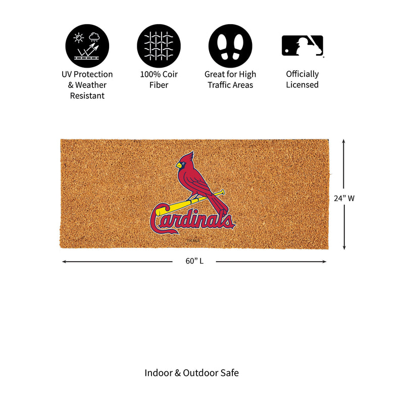 St Louis Cardinals Extra Large Full Color Coir Mat, 60"x24"