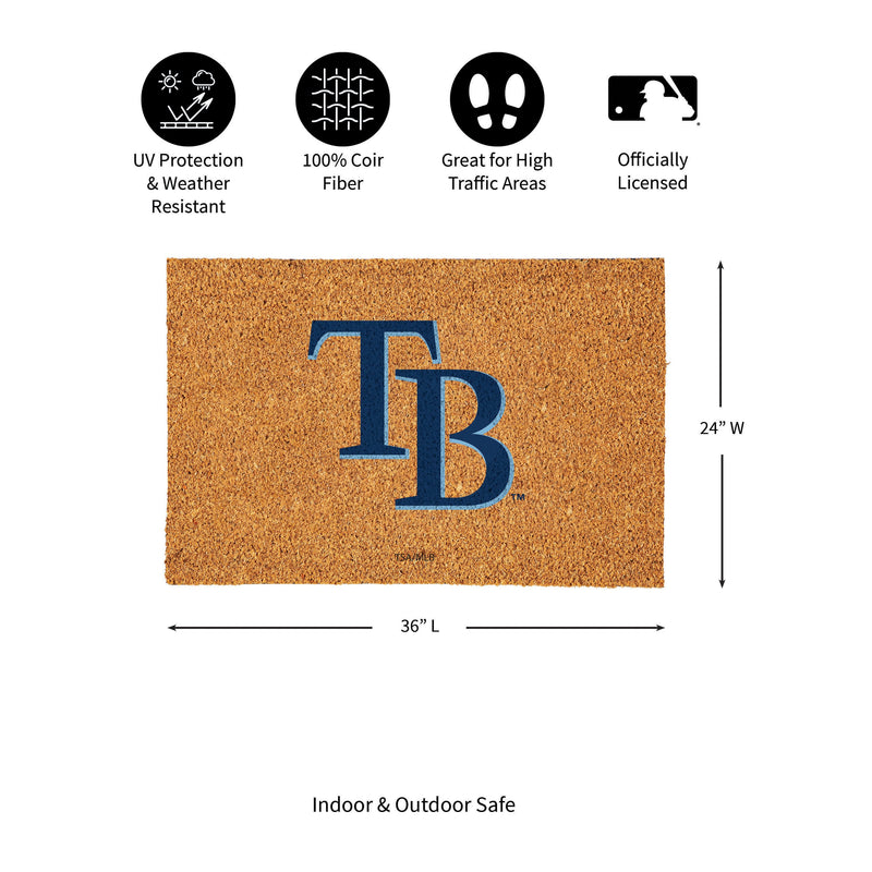 Tampa Bay Rays Large Full Color Coir Mat, 36"x24"