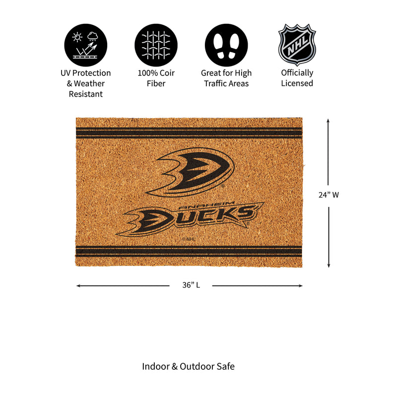 Anaheim Ducks Large One Color Coir Mat, 36"x24"
