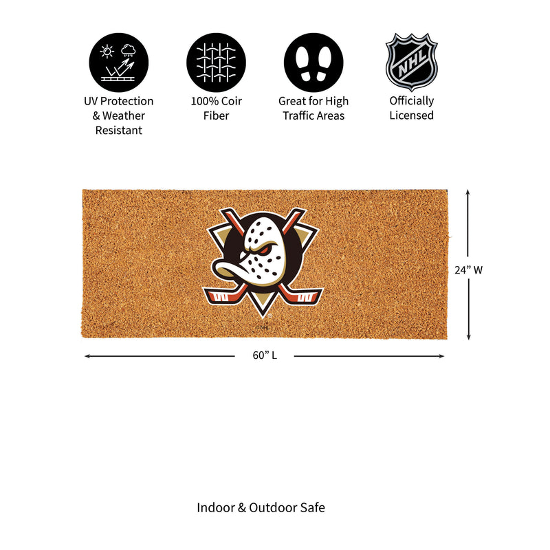 Anaheim Ducks Extra Large Full Color Coir Mat, 60"x24"