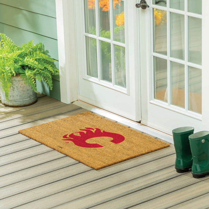 Calgary Flames Large Full Color Coir Mat, 36"x24"
