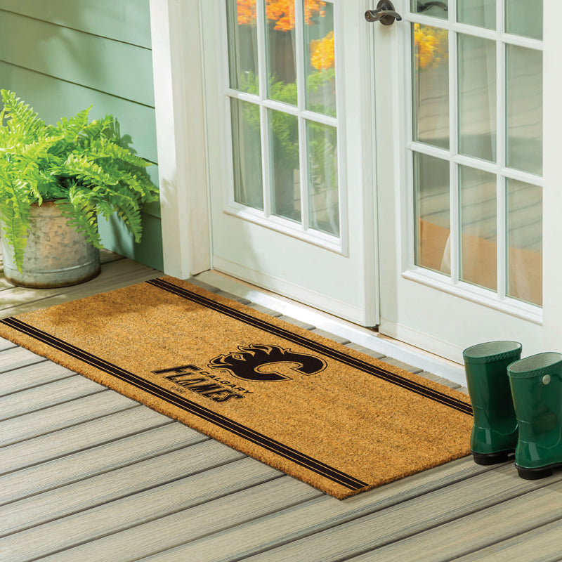Calgary Flames Extra Large One Color Coir Mat, 60"x24"