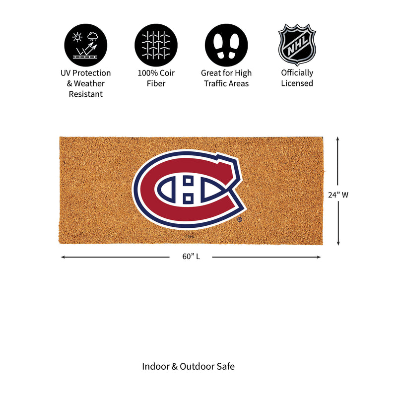 Montreal Canadiens Extra Large Full Color Coir Mat, 60"x24"