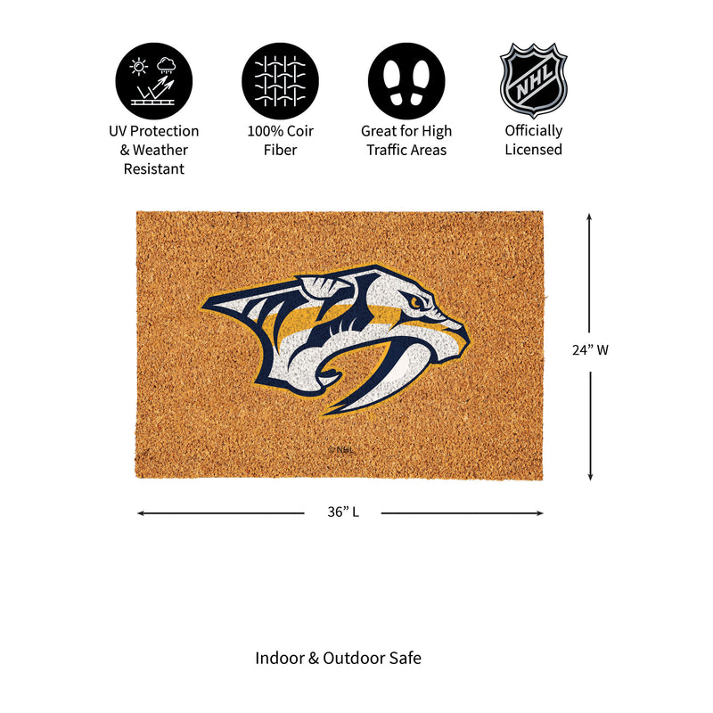 Nashville Predators Large Full Color Coir Mat, 36"x24"