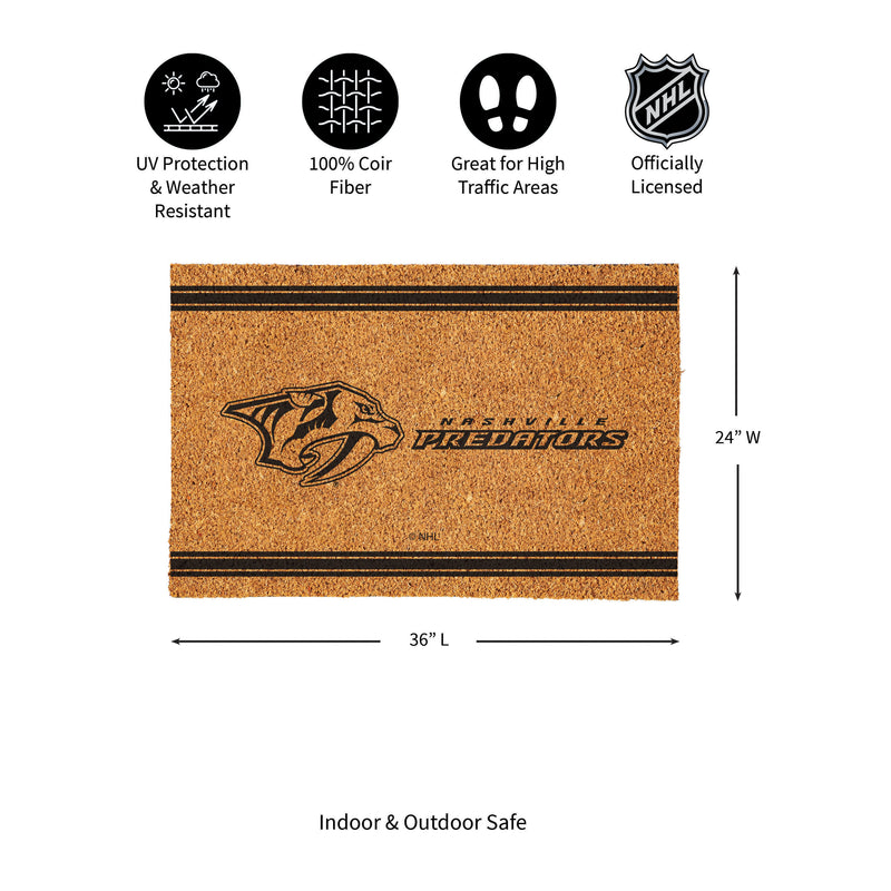 Nashville Predators Large One Color Coir Mat, 36"x24"