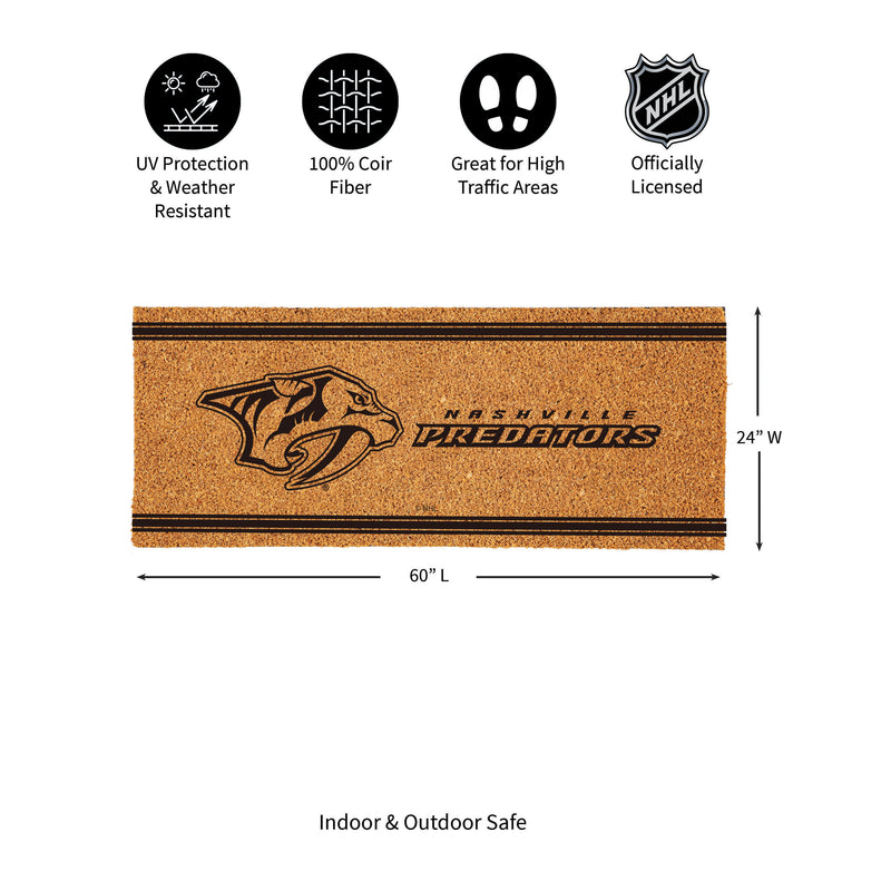 Nashville Predators Extra Large One Color Coir Mat, 60"x24"