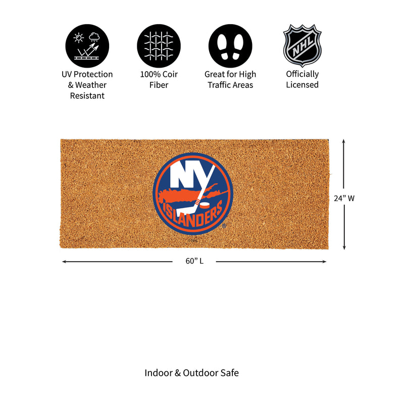New York Islanders Extra Large Full Color Coir Mat, 60"x24"
