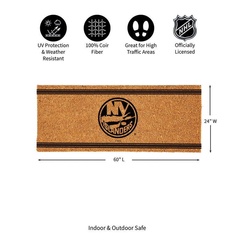 New York Islanders Extra Large One Color Coir Mat, 60"x24"