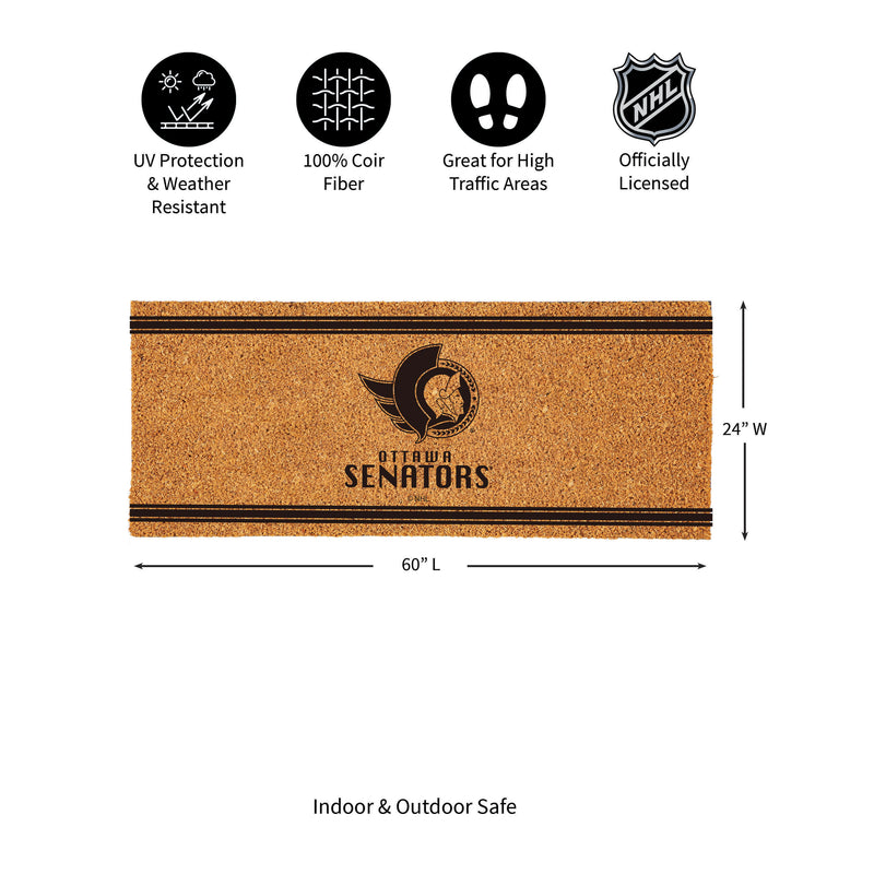Ottawa Senators Extra Large One Color Coir Mat, 60"x24"