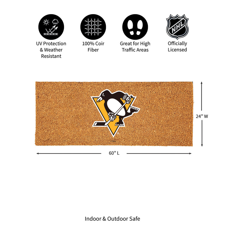 Pittsburgh Penguins Extra Large Full Color Coir Mat, 60"x24"