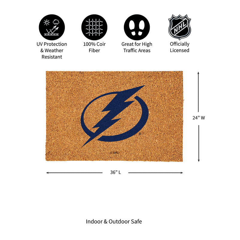 Tampa Bay Lightning Large Full Color Coir Mat, 36"x24"