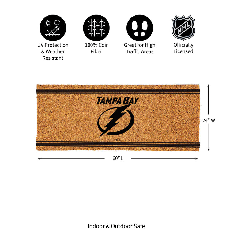Tampa Bay Lightning Extra Large One Color Coir Mat, 60"x24"