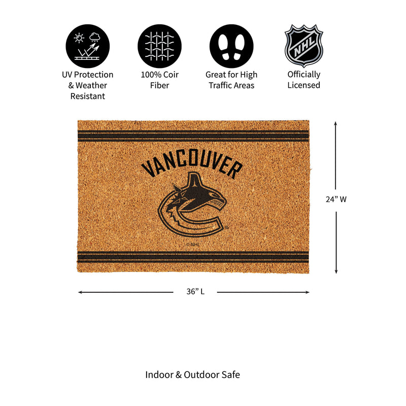 Vancouver Canucks Large One Color Coir Mat, 36"x24"