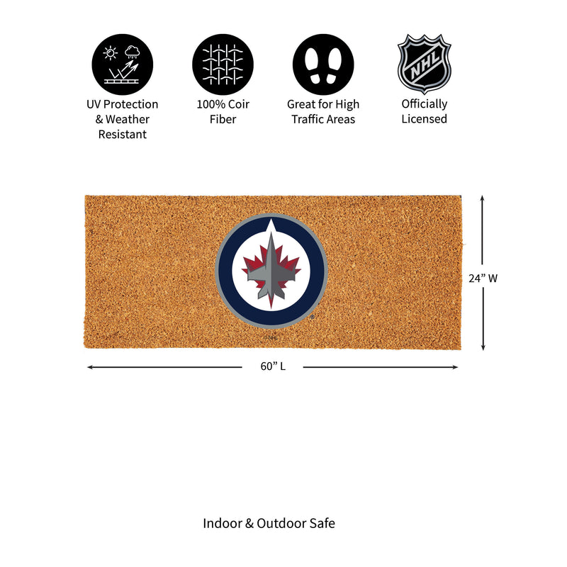 Winnipeg Jets Extra Large Full Color Coir Mat, 60"x24"