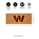 Washington Commanders Extra Large Full Color Coir Mat, 60"x24"