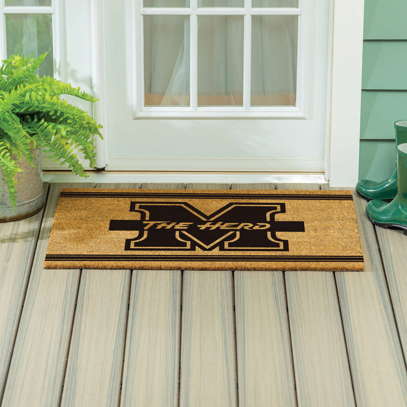 Marshall University Large One Color Coir Mat, 36"x24"
