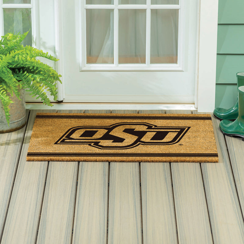 Oklahoma State University Large One Color Coir Mat, 36"x24"