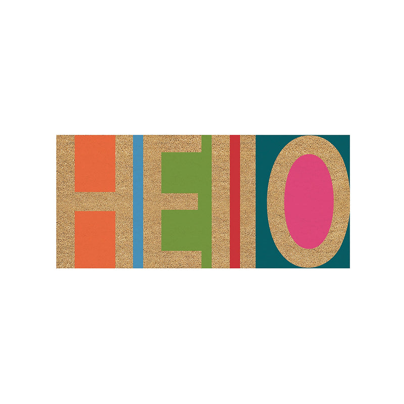 Hello Flocked Sassafras Coir Switch Mat