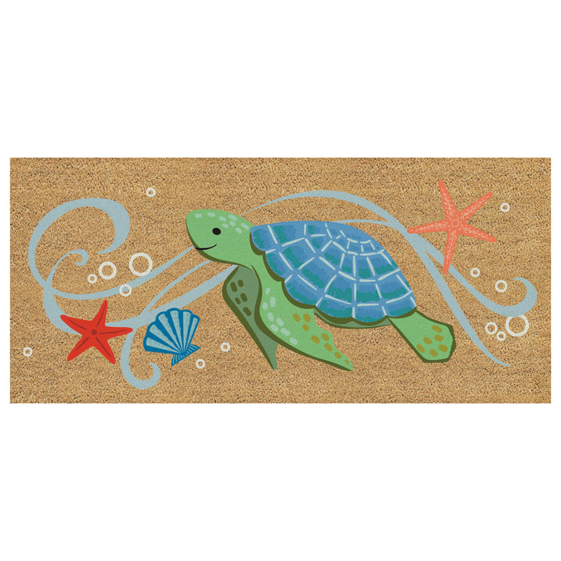 Sea Turtle Flocked Coir Sassafras Switch Mat