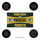 28" x 16" PVC Trapper Mat, Come Back with Tickets, Green Bay Packers