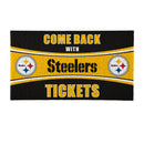 28" x 16" PVC Trapper Mat, Come Back with Tickets, Pittsburgh Steelers