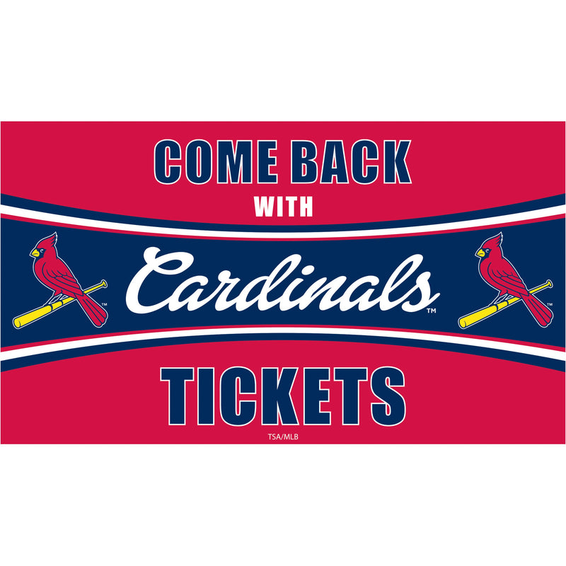 St Louis Cardinals Come Back with Tickets PVC Trapper Mat, 28" x 16"