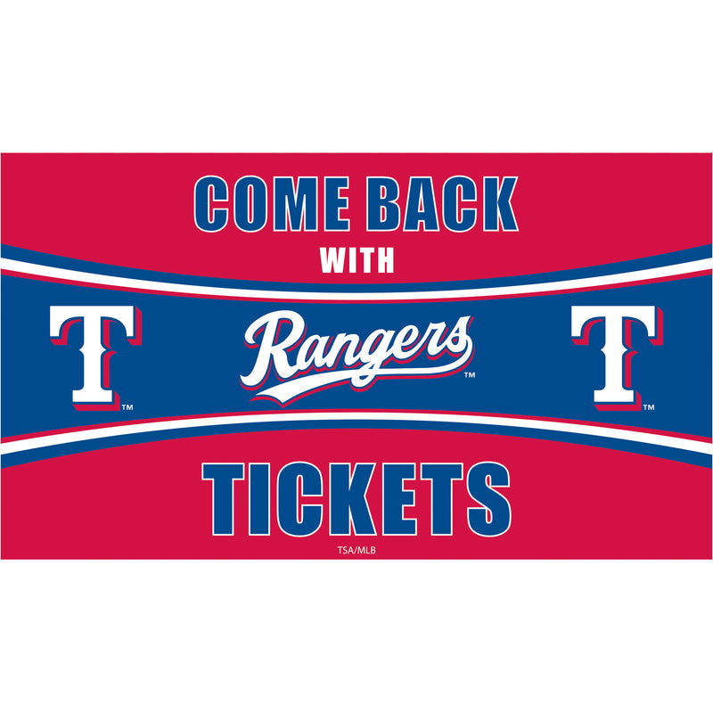 Texas Rangers Come Back with Tickets PVC Trapper Mat, 28" x 16"