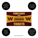 28" x 16" PVC Trapper Mat, Come Back with Tickets, Washington Commanders