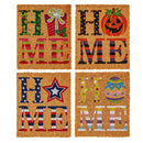 Holiday Home Interchangeable Coir Mat Panel, Set of 4: Easter/ Patriotic/Halloween/Christmas