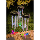 3 Asst., 27.8"L Solar Windchime, Dragonfly, Hummingbird, and Butterfly,2sp5195