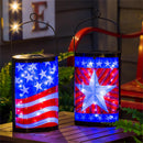 14.8" Solar Lantern, Stripe, Patriotic Flag