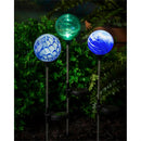 Seaside Retreat Garden Stake, Solar Art Glass Stone, 20.5"H, Asst of 3, CDU