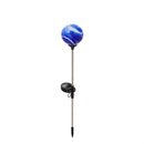 Seaside Retreat Garden Stake, Solar Art Glass Stone, 20.5"H, Asst of 3, CDU