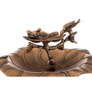 Solar Plastic Bird Bath, Bird on Branch Gold Finish