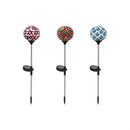 Cottage Garden Stake, Solar Mosaic Globe Garden Stakes, 22"H, Asst of 3, CDU