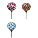 Cottage Garden Stake, Solar Mosaic Globe Garden Stakes, 22"H, Asst of 3, CDU