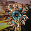 75"H Solar Wind Spinner, Copper and Verdigris Bloom