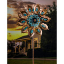 75"H Solar Wind Spinner, Copper and Verdigris Bloom