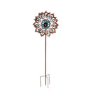 75"H Solar Wind Spinner, Copper and Verdigris Bloom