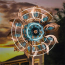 75"H Solar Wind Spinner, Copper and Verdigris Bloom